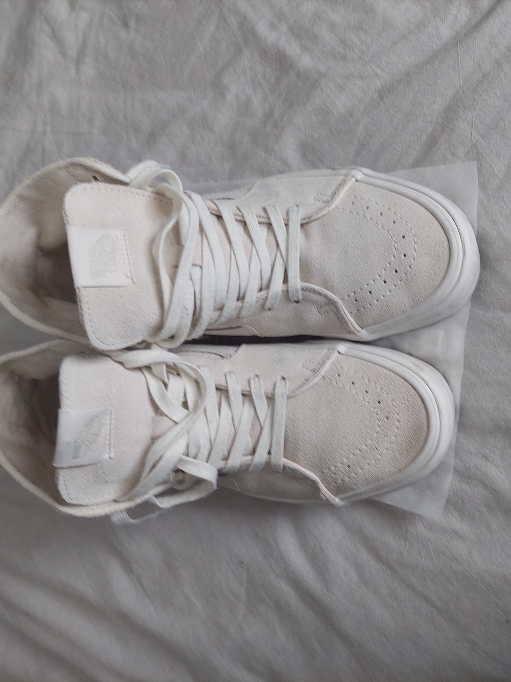 Vans Platforms OffWhite Suede And Textured Sneakers Size US Men 8.5 / Women 10.0
